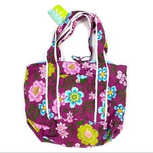 Agua Doce Floral Beach Bag Tote small